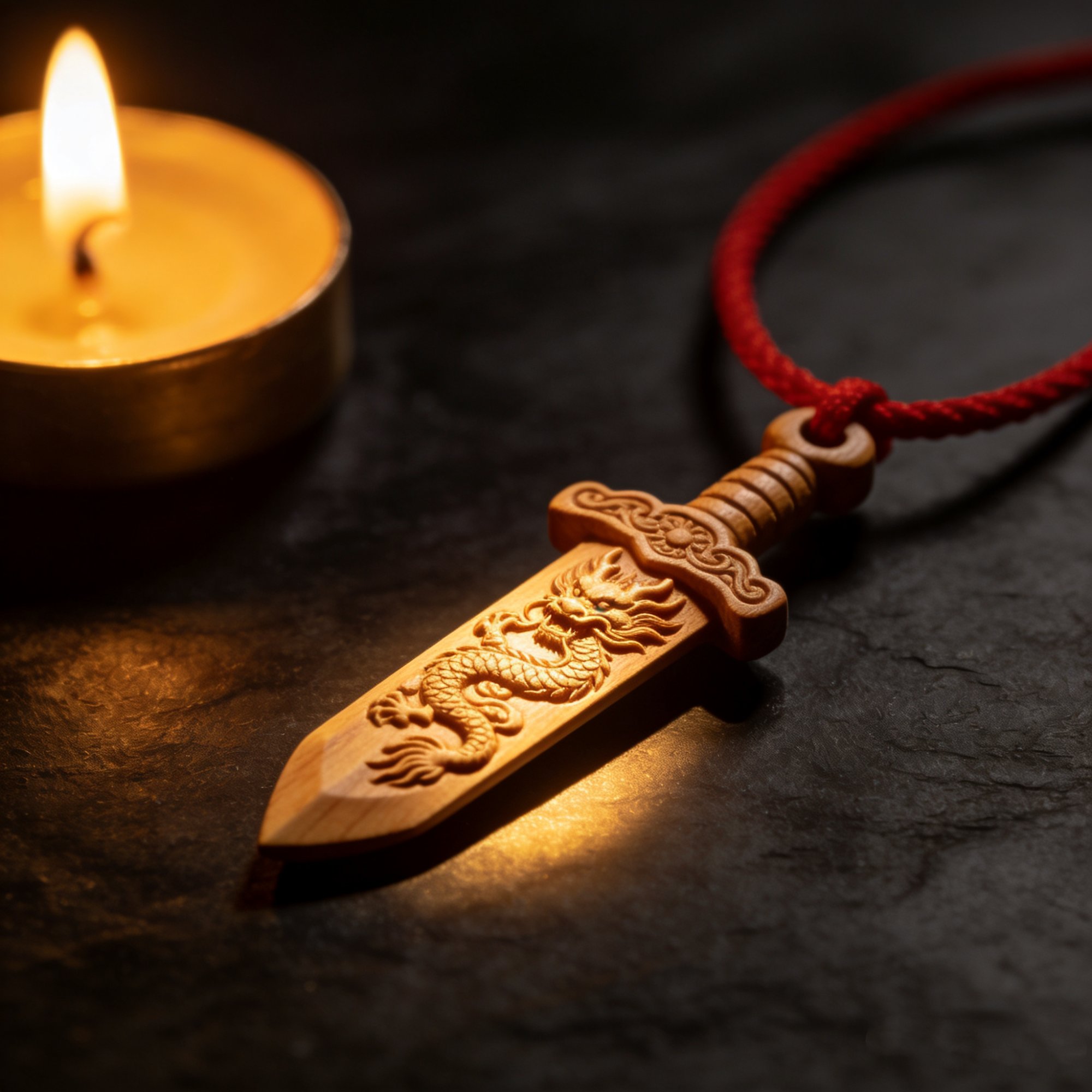 Peach Wood Sword Charm